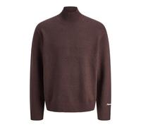 Stehkragenpullover JACK & JONES "JORNORREBRO KNIT HIGH NECK", Jungen, Gr. XL, deep mahogany, Strick, Obermaterial: 55% Baumwolle, 22% Polyester, 21% Polyacryl, 2% Elasthan, unifarben, relaxed fit norm