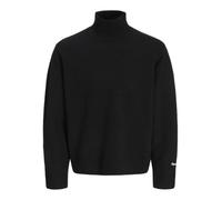 Stehkragenpullover JACK & JONES "JORNORREBRO KNIT HIGH NECK", Jungen, Gr. XL, schwarz, Strick, Obermaterial: 55% Baumwolle, 22% Polyester, 21% Polyacryl, 2% Elasthan, unifarben, relaxed fit normal, ho
