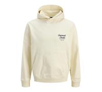 Jack & Jones Kapuzensweatshirt JORNORREBRO TYPO BACK SWEAT HOOD SN Herren Gr. M antique weiß