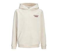 Kapuzensweatshirt JACK & JONES JUNIOR "JORNORREBRO TYPO BACK SWEAT HOOD SN JNR", Jungen, Gr. 152, antique weiß, angeraute Sweatware, Obermaterial: 89% Baumwolle, 11% Polyester, bedruckt, relaxed fit n