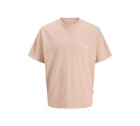 Kurzarmshirt JACK & JONES "JORNORREBRO TYPO TEE SS CREW NECK NOOS", Herren, Gr. S, peach melba print:ss 26, Jersey, Obermaterial: 100% Baumwolle, bedruckt, relaxed fit normal, Rundhals, Shirts, Baumwo