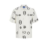 JACK&JONES - JORNOTO LINEN AOP SHIRT SS LN buttercream - Gr. - M