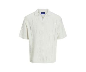 Jack & Jones - JORPAROS KNIT EASTER SS CROCHET POLO JNR sea salt - Gr. - 152