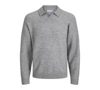 JACK&JONES - JORSOHO OLLIE KNIT SPLIT NECK SN Light Grey Melange - Gr. - S
