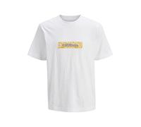 JACK & JONES T-Shirt mit Label-Print Modell 'SPLIT' in Weiss, Größe XL