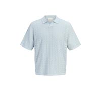 JACK&JONES - JORTYLER KNIT SS SPLIT NECK POLO SN Cashmere Blue - Gr. - XXL