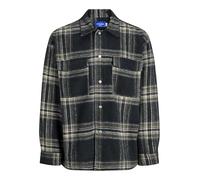 Langarmhemd JACK & JONES "JORVESTERBRO CHECK OVERSHIRT LS SN" Gr. S, N-Gr, schwarz (forest river) Herren Hemden (26606216-S) forest river