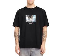 Jack & Jones T-Shirt mit Motiv-Print Modell 'VESTERBRO' in Metallic Rot, Größe M