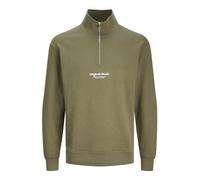 Sweatshirt JACK & JONES "JORVESTERBRO SWEAT QUARTER ZIP HN NOOS" Gr. S, grün (kalamata) Herren Sweatshirts (69151667-S) kalamata