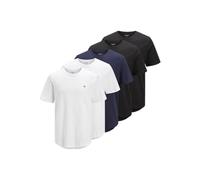 JACK & JONES Herren Jprblabrody Tee Crew Neck 5pk Mp T-Shirt, White/Pack:w. 2xwhite+2xblack+1navyblazer, XL EU