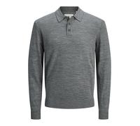 JACK&JONES - JPRBLAMERINO KNIT POLO medium grey melange - Gr. - L