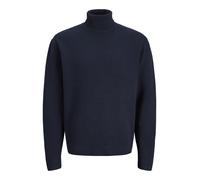 Rollkragenpullover JACK & JONES "JPRBLAMILANO STITCH KNIT ROLL NECK", Damen, Gr. M, naval academy detail:melange, Strick, Obermaterial: 100% Baumwolle, meliert, relaxed fit normal, Rundhals, Pullover