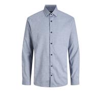 Langarmhemd JACK & JONES "JPRBLAPARKER MELANGE L/S SHIRT BF", Herren, Gr. L, N-Gr, navy blazer, Web, Obermaterial: 58% Lyocell, 42% Baumwolle, unifarben, regular fit, Hemden (16588746-L) navy blazer