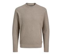 Strickpullover JACK & JONES "JPRBLAREAGAN KNIT CREW NECK", Herren, Gr. M, greige detail:twist, Strick, Obermaterial: 100% Baumwolle, unifarben, modisch, regular fit normal, Rundhals, Langarm Rippbündc