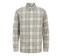 Langarmhemd JACK & JONES "JPRBLUBROOK CHECK L/S SHIRT SN", Herren, Gr. M, N-Gr, moonstruck, Web, Obermaterial: 100% Baumwolle, kariert, modisch, regular fit, Langarm, Hemden (16626845-M) moonstruck