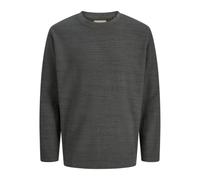 Langarmshirt JACK & JONES "JPRBLUDEREK LS STRUCTURE TEE", Damen, Gr. S, volcanic ash, Jersey, Obermaterial: 100% Baumwolle, unifarben, relaxed fit, Rundhals, Shirts Langarmshirt (70339833-S) volcanic
