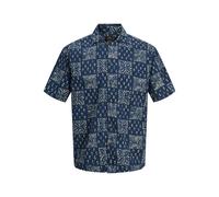 Jack & Jones Herrenhemd Mann Jprblulyon Druck Dobby S/s Hemd Sn Blau Xxl