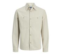 Jack & Jones Herrenhemd Mann Jprblurayle Leinen Bl. Einfarbig Langarm Shirt Sn Grau Xxl