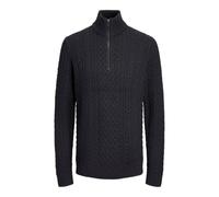 Troyer JACK & JONES "JPRBLUSEAN KNIT CABLE HALF ZIP SN", Herren, Gr. XXL, blau (schwarz navy), Strick, Obermaterial: 57% Polyacryl, 43% Baumwolle, unifarben, regular fit hüftbedeckend, hoch geschlosse