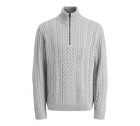 JACK&JONES - JPRBLUSEAN KNIT CABLE HALF ZIP SN Light Grey Melange - Gr. - L