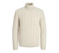 JACK&JONES - JPRBLUSEAN KNIT CABLE ROLL NECK silver lining - Gr. - XXL