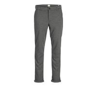 Chinohose JACK & JONES "JPRCCMARCO JJADRIAN CHINO PANT NOOS", Herren, Gr. 36, Länge 32, grau (dunkelgrau), Web, Obermaterial: 78% Polyester, 20% Viskose, 2% Elasthan, unifarben, slim fit normal, Hosen