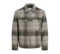 Wolljacke JACK & JONES "JPRCCRUSSEL WOOL BLEND JACKET SN", Herren, Gr. M, brindle detail:check, Web, Obermaterial: 55% Polyester, 40% Wolle, 5% sonstige Fasern, unifarben, regular fit, Jacken (1723291