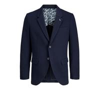 Sakko JACK & JONES "JPRMARTIN LEEDS JERSEY BLAZER HR02 SN", Herren, Gr. 46, schwarz iris fit:slim fit, Web, Obermaterial: 84% Polyester, 14% Baumwolle, 2% Elasthan, unifarben, slim fit, Sakkos (178258