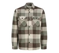 JACK&JONES - JPRRAYMOND MELANGE CHECK LS OVERSHIRT SN agave green - Gr. - S