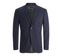Sakko JACK & JONES JUNIOR "JPRSOLAR BLAZER NOOS JNR", Jungen, Gr. 134, blau (schwarz navy), Web, Obermaterial: 78% Polyester, 17% Viskose, 5% Elasthan, unifarben, modisch, slim fit normal, Langarm mit