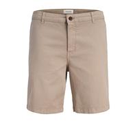 Chinoshorts JACK & JONES "JPSTACE VANCE CHINO SHORTS REG SN", Herren, Gr. M, N-Gr, lemon pepper, Web, Obermaterial: 97% Baumwolle, 3% Elasthan, unifarben, relaxed fit kniefrei, Hosen Chinoshorts, Baum