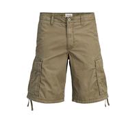 Cargohose JACK & JONES "JPSTCOLE FRANK CARGO SHORT MID SN", Herren, Gr. XL, N-Gr, olive night, Web, Obermaterial: 100% Baumwolle, unifarben, Hosen Cargohose, mit Seitentaschen (67025135-XL) olive nigh