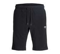 Laufshorts JACK & JONES "JPSTGORDON ARCHIVE SWEAT SHORTS MID SN", Herren, Gr. L, N-Gr, schwarz, Web, Obermaterial: 80% Baumwolle, 20% Polyester, unifarben, regular fit, Hosen, mit Kordelzug (71195021-