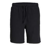 Jogger Pants JACK & JONES "JPSTJAIDEN PATRAS JOGGER SHORT REG", Herren, Gr. S, N-Gr, schwarz, Web, Obermaterial: 100% Baumwolle, unifarben, relaxed fit knielang, Hosen (10260660-S) schwarz
