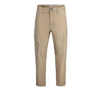 Cargohose JACK & JONES "JPSTKANE FRANK CARGO NOOS", Herren, Gr. 36, Länge 34, crockery, Web, Obermaterial: 98% Baumwolle, 2% Elasthan, unifarben, relaxed fit knöchellang, Hosen Cargohose, Baumwollmisc
