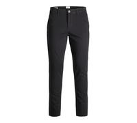 Chinohose JACK & JONES "JJIMARCO mit Badge und hohem Tragekomfort", Herren, Gr. 31, Länge 34, schwarz, Obermaterial: 98% Baumwolle, 2% Elasthan, unifarben, schmal lang, Hosen Chinohose, unifarben, mod