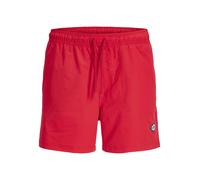 Badeshorts JACK & JONES "JPSTMAUI TROPIC SOLID SWIM SHORTS SN", Herren, Gr. S, N-Gr, true rot, Web, Polyester, unifarben, Badehosen Badeshorts, Kunstfaser, normal geschnitten (81786126-S) true rot