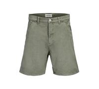 Chinoshorts JACK & JONES "JPSTTONY RAYE WORKER SHORT MID SN", Herren, Gr. S, N-Gr, vetiver, Web, Obermaterial: 100% Baumwolle, unifarben, kniefrei, Hosen Chinoshorts, Baumwolle, 5-Pocket Style (831730