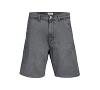 Chinoshorts JACK & JONES "JPSTTONY RAYE WORKER SHORT MID SN", Herren, Gr. L, N-Gr, iron gate, Web, Obermaterial: 100% Baumwolle, unifarben, kniefrei, Hosen Chinoshorts, Baumwolle, 5-Pocket Style (1999