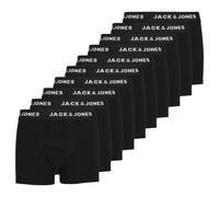 JACK&JONES Jungen Boxershorts, 10er Pack - JACHUEY TRUNKS, Baumwoll-Stretch, Logobund Schwarz 164