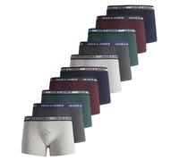Boxershorts JACK & JONES "Boxershort JACOLIVER TRUNKS 10 PACK JNR NOOS 10er Pack", Mädchen, Gr. 152, bunt (grau, blau, grün, rot), Obermaterial: 95% Baumwolle CO. 5% Elasthan EL., Unterhosen (77702131