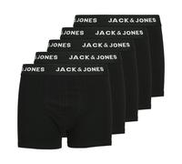 JACK & JONES Jungen Boxershorts, 5er Pack - JACHUEY TRUNKS, Baumwoll-Stretch, Logobund, schwarz, 164 Schwarz