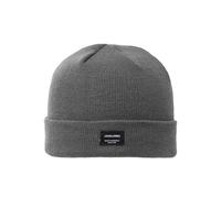 Jack & Jones Beanie mit Logo-Patch in Mittelgrau Melange, Größe S