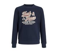 Jack & Jones Junior Sweatshirt Jjelogo Sweat Crew AW25 angeraute Sweat 70% Baumwolle Blau Gr.152