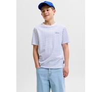 JACK&JONES - JJDEVIN DAYTONA STRIPED TEE SS CN JNR Bright White - Gr. - 176