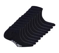 JACK&JONES Kinder Sneakersocken, 10er Pack - JACDONGO SOCKS, Baumwollmischung, einfarbig Schwarz 33-37