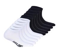 JACK&JONES Kinder Sneakersocken, 10er Pack - JACDONGO SOCKS, Baumwollmischung, einfarbig Schwarz / Weiß 38-43