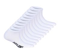 JACK&JONES Kinder Sneakersocken, 10er Pack - JACDONGO SOCKS, Baumwollmischung, einfarbig Weiß 33-37