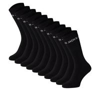 JACK&JONES Kinder Tennissocken, 10er Pack - JACBASIC LOGO TENNISSOCK, Baumwollmischung, Logo Schwarz 33-37