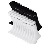 JACK&JONES Kinder Tennissocken, 20er Pack - JACREGEN TENNIS SOCKS, Baumwollmischung, Logo Schwarz/Weiß 38-43